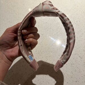 Women's Pink Satin Christian Dior Knotted Headband